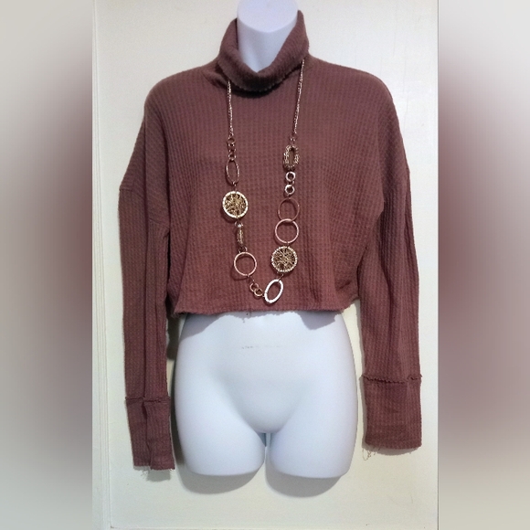wild fable Tops - 🛍️ BUNDLE ONLY🛍️Wild Fable Mauve Waffle Knit Crop Top